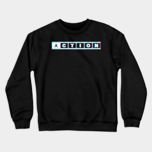 Action Glitched Film Reel Crewneck Sweatshirt